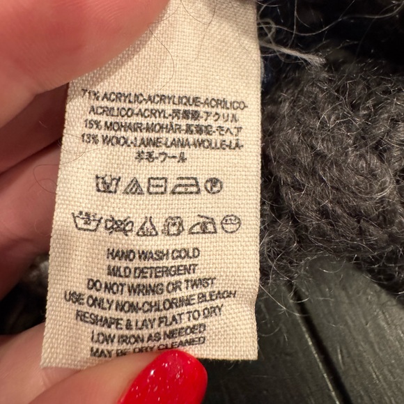 Free People Frosted Fair Isle Mohair Wool Blend Long Cardigan Women’s Large - Picture 9 of 10